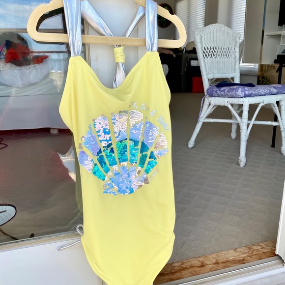 New Gymboree Shell Sequins Swimsuit - Picture 7 of 10